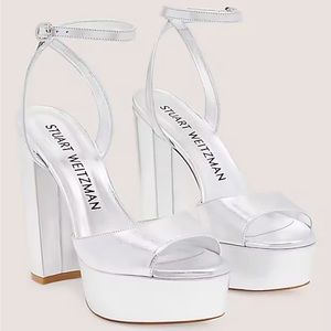 Stuart weitzman Ryder II platform sandal in silver NWT